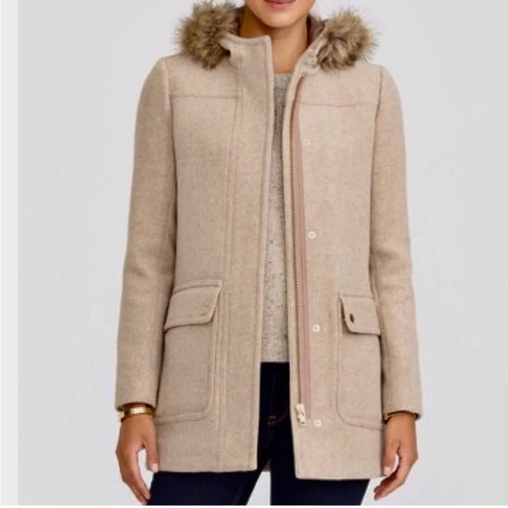 Jcrew Hooded Wool Coat